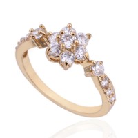 Wisteria Elegant Crystal Flower Cubic Zirconia Ring